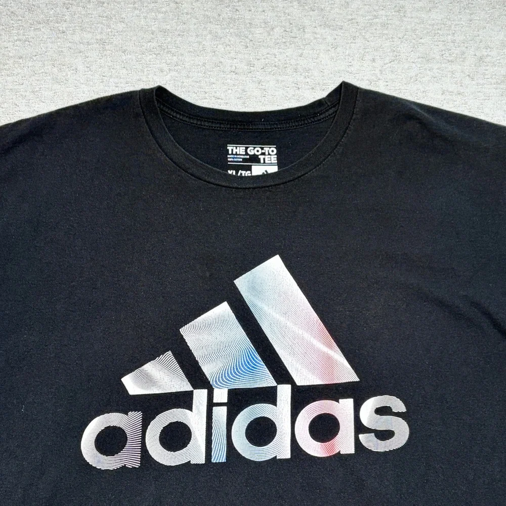 Adidas Mens The Go-To Tee XL Black Graphic Logo Cotton Short Sleeve T-Shirt